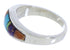 Southwestern Multicolor Inlay Silver Ring Size 5-3/4 EX51013
